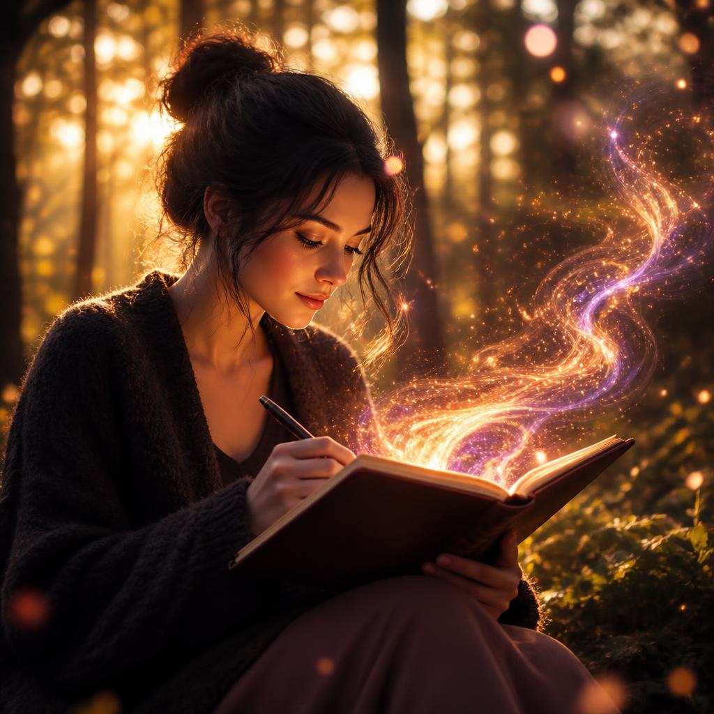 Woman journaling in nature, finding clarity through reflection